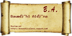 Baumöhl Aléna névjegykártya